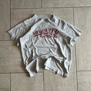 Old Navy Kids Gray Graphic T-Shirt Burgundy Distressed Logo XL 14 16